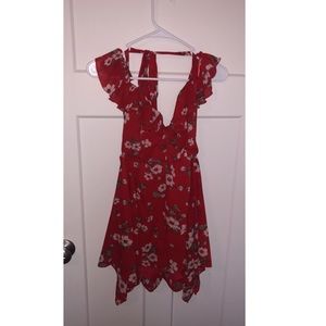 Floral Neck Tie Romper